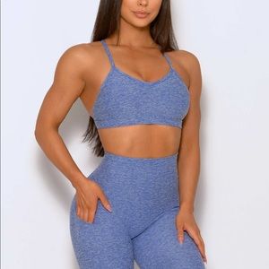 Sky Blue braided back sports bra